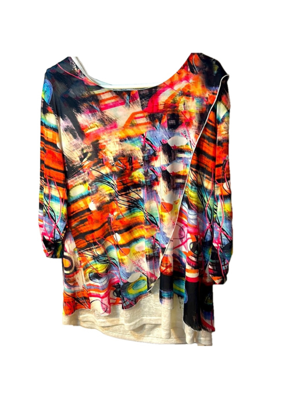 Variations Colorful Abstract Print lightweight Blouse size XXL - Picture 2 of 8